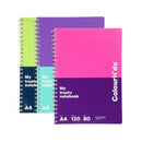 Sp- Notebook Marbig A4 Colourhide Spiral 120pg Ass Colours Pk3