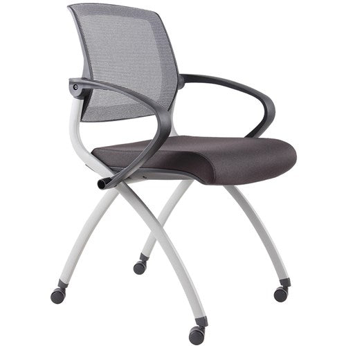 Rapidline Zoom Training Chair Mesh Back Black With Grey Frame