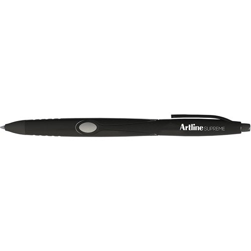 Artline Supreme Ballpoint Pen Retractable Medium 1mm Black Pack Of 12