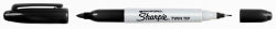 MARKER SHARPIE TWIN TIP BLACK BX12