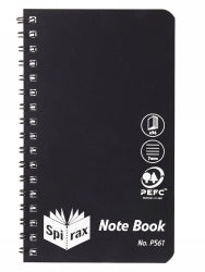 NOTEBOOK SPIRAX P561 PP BLACK 87X147MM S/O 96PG