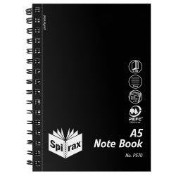 NOTEBOOK SPIRAX P570 PP BLACK A5 S/O 200PG