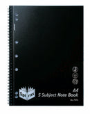 Notebook Spirax P596 Pp 5 Subject S/O 250pg Black (PK5)