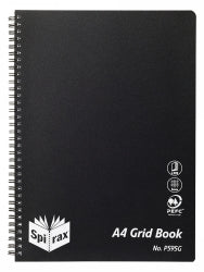 GRID BOOK SPIRAX P595G PP A4 S/O 200PG BLACK