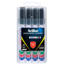 Marker Artline 90 Permanent 5mm Chisel Nib Hard Case Black Pk4