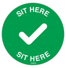 Adhesive Durus 200mm Diameter Sit Here Green And White