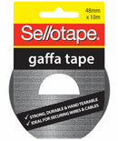 Sp- Gaffa Tape Sellotape 48mmx10m Black Pk1 (BX6)
