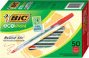 Sp- Pen Bic Bp Ecolutions Round Stic 1.0mm Medium Point Red Pg Bx50
