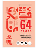 Exercise Book Olympic Eco A4 8mm Ruled 64pg (PK20)