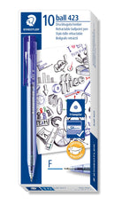 Pen Staedtler Fine Ballpoint 423 Blue Bx10