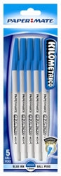 Pen P/Mate Bp Kilometrico Med Blue 5 PK H/Sell