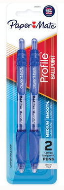 Pen Paper Mate 1.0mm Profile Bp 2pk Blue