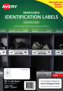 Label Avery A4 Heavy Duty Removable 99.1 X 42.3mm 12up White 240 Labels
