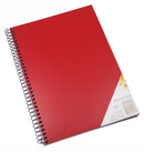VISUAL ART DIARY QUILL A4 SPIRAL RED COVER 60LF