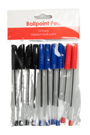 Pen Gns Basic 1.0mm Ballpoint H/Sell Asst 10pk