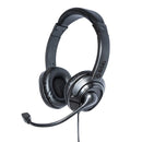 HEADPHONE MOKI USB WITH BOOM MICROPHONE BLACK