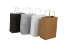 Gift Bag Plain 18.5x25.5cm Blk Gld Sil Wh Medium (PK12)