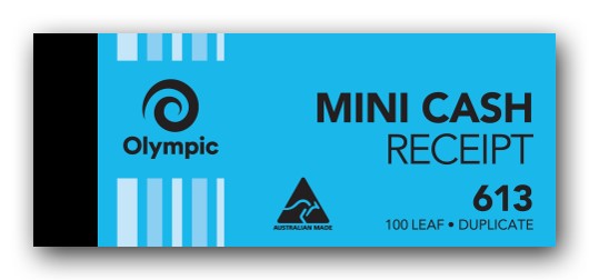 CASH REC BOOK OLYMPIC 613 DUP MINI 100LF (08010)