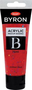 Paint Jasart Byron Acrylic 75ml Glitter Red