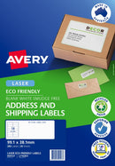Sp- Label Avery 99.1x38.1mm 14up Laser L7163ev Eco Friendly White Pk20