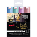 Sp- Marker Chalk Uni Pwe8k Bold Chisel Tip Metallic Asst Pk4