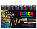 Sp- Marker Uni Posca Paint Pc8k Bold Bullet Tip Metallic Asst Pk4