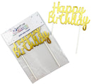 Cake Topper Alpen Happy Birthday Metallic Gold