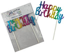 Cake Topper Alpen Happy Birthday Metallic Rainbow