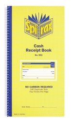CASH REC BOOK SPIRAX 553 DUP C/LESS 4TV PK10