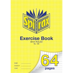 EXERCISE BOOK SPIRAX A4 106 8MM RULED 64PG