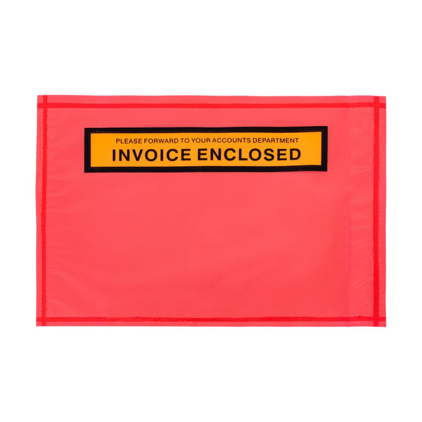 SELF ADHESIVE LOPES STYLUS 175MM X 125MM INVOICE ENCLOSED RED 1000/PACK