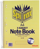 NOTEBOOK SPIRAX 596 A4 5 SUBJECT S/O PK5