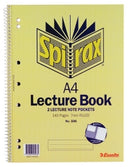 LECTURE BOOK SPIRAX A4 598 WITH POCKET S/O 140PG PK10
