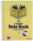 NOTEBOOK SPIRAX 599 A4 3 SUBJECT S/O PK5