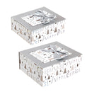 Gift Box Xmas 160 & 135mm Set Of 2 Lift Up Lid With Gold Foil & Bow