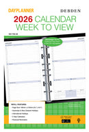 Refill 2026 Debden Dayplanner 140x216mm Dk1700 Desk 7 Ring Wtv