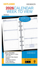 Refill 2026 Debden Dayplanner 96x172mm Pr2700 Personal 6 Ring Wtv