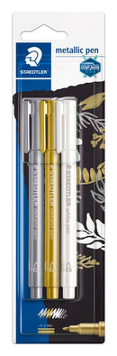 MARKER STAEDTLER METALLIC CD3 WHITE GOLD SILVER