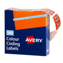 Label Avery 25x38 Mm 23 Side Tab Colour Coding Roll Labels Dark Orange 500