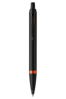 Pen Parker Im V/Ring Satin Blk Lacquer With Flame Ora Accents Bp