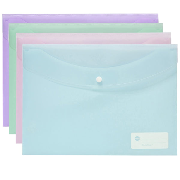 DOCUMENT WALLET MARBIG A4 DOCULOPE PASTEL COLOURS ASST