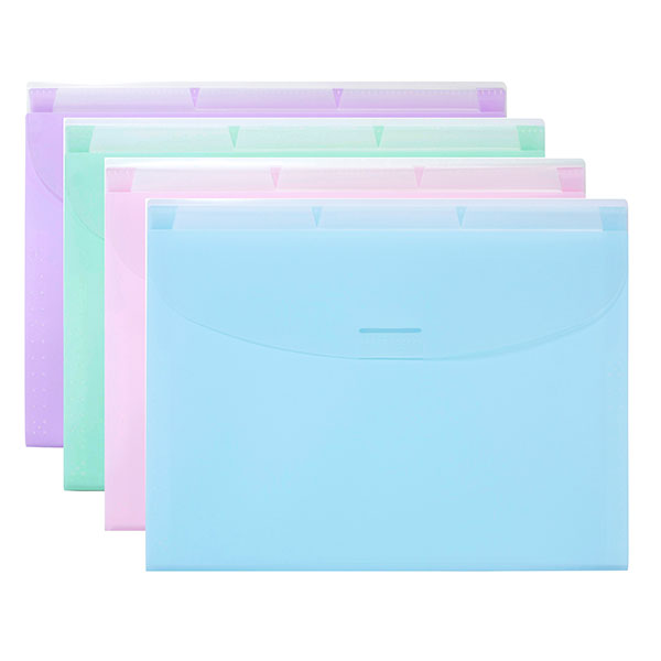 EXPANDING FILE MARBIG INCL 3 TABS PASTEL COLOURS ASST