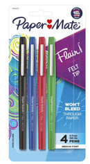 Sp- Pen Fineliner Papermate Flair Med Carded Asst Pk4