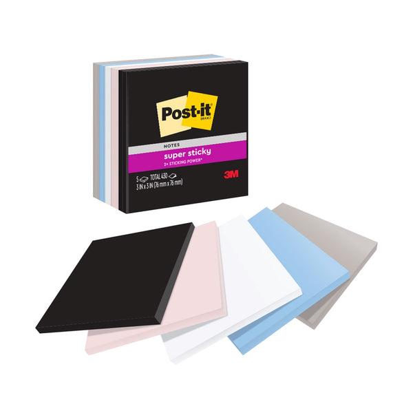 NOTES SUPER STICKY POST-IT 76X76MM 654-5SSNE SIMPLY SERENE PK5