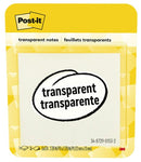 NOTES SUPER STICKY POST-IT 73X73 600-TRSPT TRANSPARENT  36 SHEET PER PAD