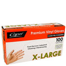 Gloves Capri Vinyl Powdered Clear Extra Large Bx100 (CTN10)