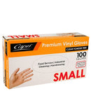 Gloves Capri Vinyl Powder Free Clear Small Bx100 (CTN10)