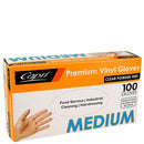 Gloves Capri Vinyl Powder Free Clear Medium Bx100 (CTN10)