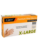 GLOVES CAPRI VINYL POWDER FREE CLEAR EXTRA LARGE BX100