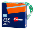 Label Avery 25x38 Mm 24 Side Tab Colour Coding Labels Green Roll500